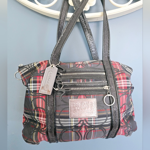 Coach Handbags - Coach Poppy Tartan Tote Bag